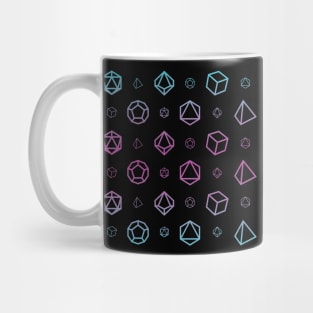 RPG Dice Set Pattern - Pink & Blue Neon Gradient Mug